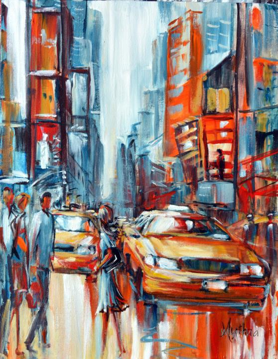 Cabs on Times Square2 - Vendue/sold
