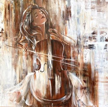 Image de la toile « La Tendresse » de Myrtha Pelletier