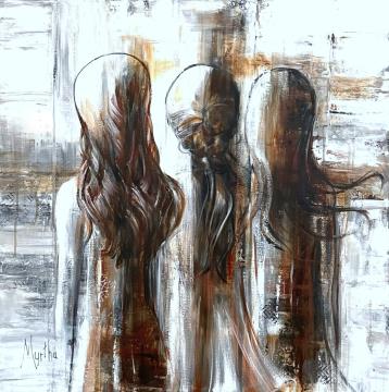 Image de la toile « Les Trois Ensemble » de Myrtha Pelletier