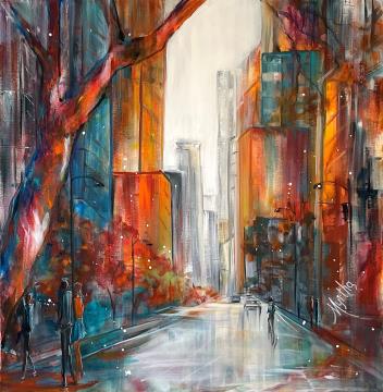 Image de la toile « Montréal Matin » de Myrtha Pelletier