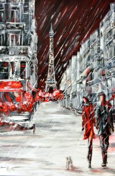 Image de la toile « Neige sur Paris » de Myrtha Pelletier