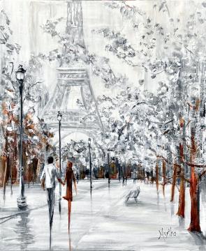 Image de la toile « Printemps à Paris » de Myrtha Pelletier
