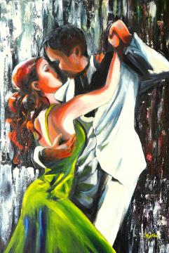 Image de la toile « Vert tango (vendu/sold) » de Myrtha Pelletier