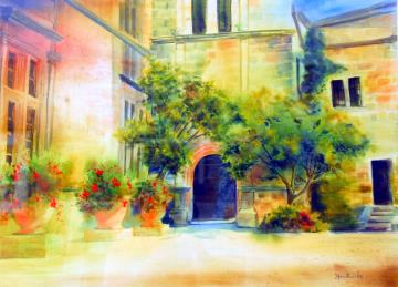 Image de la toile « Provence (à l'encre de chine) » de Myrtha Pelletier