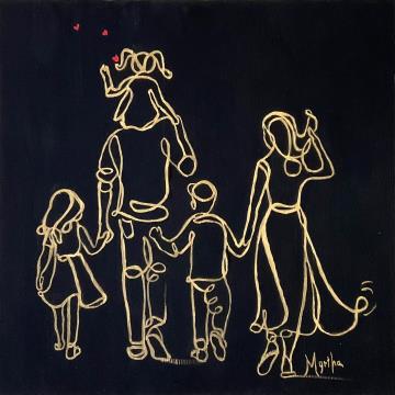 Image de la toile « En Famille » de Myrtha Pelletier