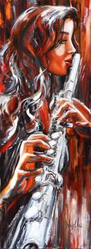 Image de la toile « Flute enchantée - Vendue/Sold » de Myrtha Pelletier