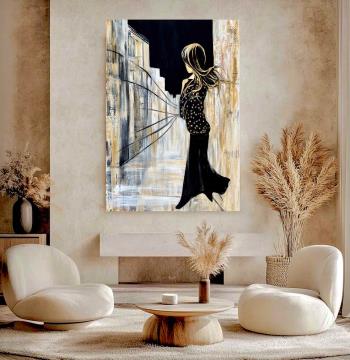 Image de la toile « Nuit Blonde /mur » de Myrtha Pelletier
