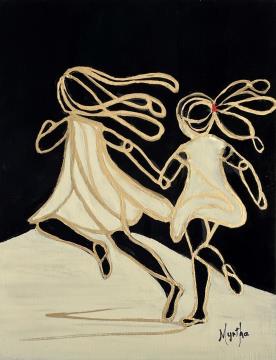 Image de la toile « Par la Main  » de Myrtha Pelletier