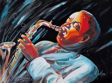 Image de la toile « Summertime, Charlie B.Parker » de Myrtha Pelletier